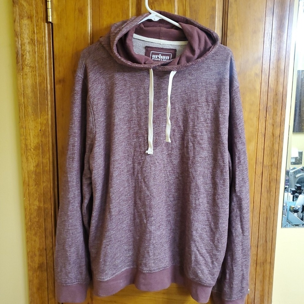 Urban Pipeline XXL Hoodie Mens‎ Maroon Heathered Pullover Sweatshirt Casual Soft